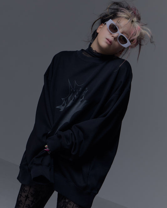 ポケット付ロングスリーブスウェットシャツ